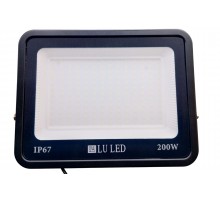 Светодиодный уличный прожектор LU LED Black 200W 6500K (холодный белый) IP67