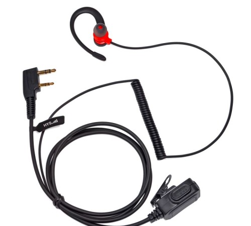 K004 Red / Наушники (гарнитура) для рации Baofeng, Kenwood