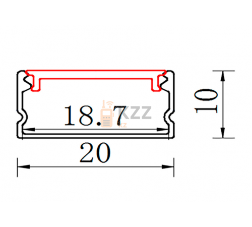 Теневой потолочный профиль YF705 20×10 мм