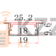 Теневой потолочный профиль YF704 20х10мм.